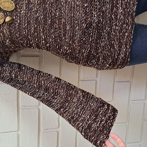 Vertigo Paris Brown/Cream Stone Detail V-Neck Sweater. Size Small NWT - Picture 4 of 10